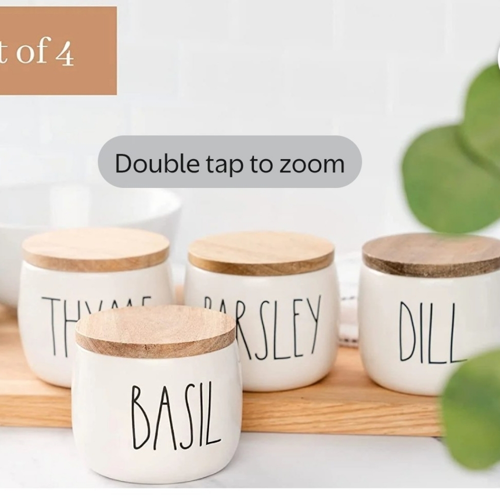 Rae Dunn 4 Herb Containers - Picture 1 of 4